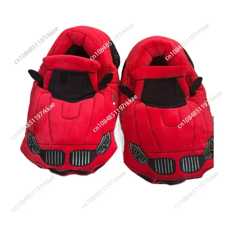 racing plush slippers toy Cotton Shoes Warm Home Plush Shoes Car Slippers