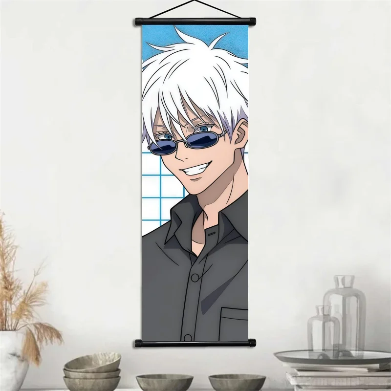 Jujutsu Kaisen Gojo Satoru & Geto Suguru Anime Art Fabric Wall Hanging Scroll Home Decor view 4