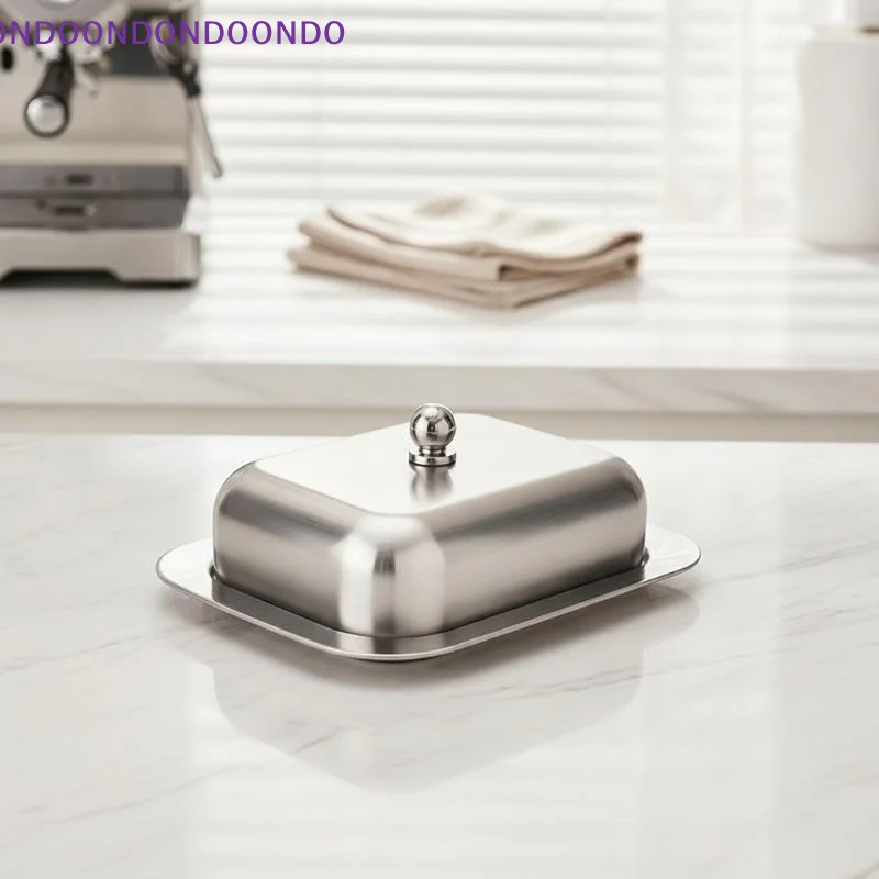 Stainless Steel Butter Box With Sealed Lid And Rust Resistant Surface For Home Kitchen Baking Pastry Storage Countertop Use