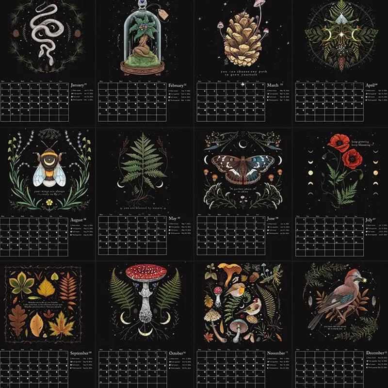 Dark Forest Lunar Calendar 2024 Contains 12 Original Illustrations Drawn Throughout The Year, 12 Monthly Colorful