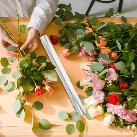 Rotolo di cellophane da imballaggio per cesto di fiori, 20 m, pellicola trasparente trasparente, per bouquet regalo, artigianato decorativo, confezione da 50 cm di larghezza