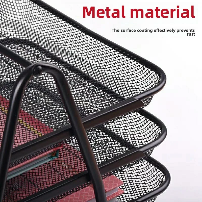 سلة ملفات متعددة الطبقات، رف ملفات ثلاثي الطبقات، رف بيانات شبكي حديدي بأربع سرعات، رف تخزين معدني متعدد الوظائف