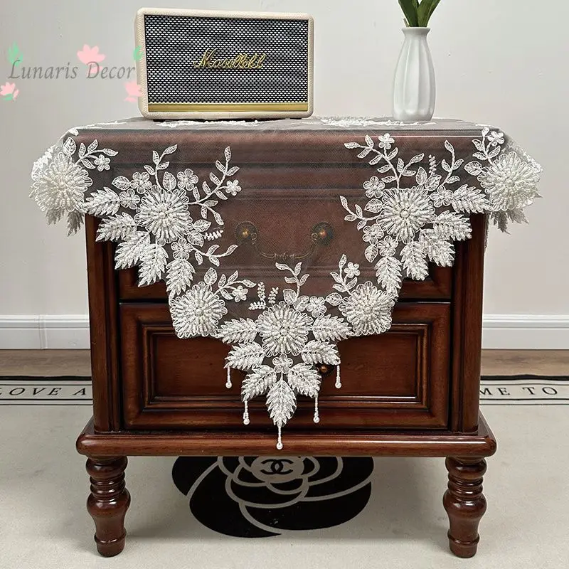 Air conditioner dust cover cylindrical vertical living room air conditioner cover luxury handmade beads do not take off when