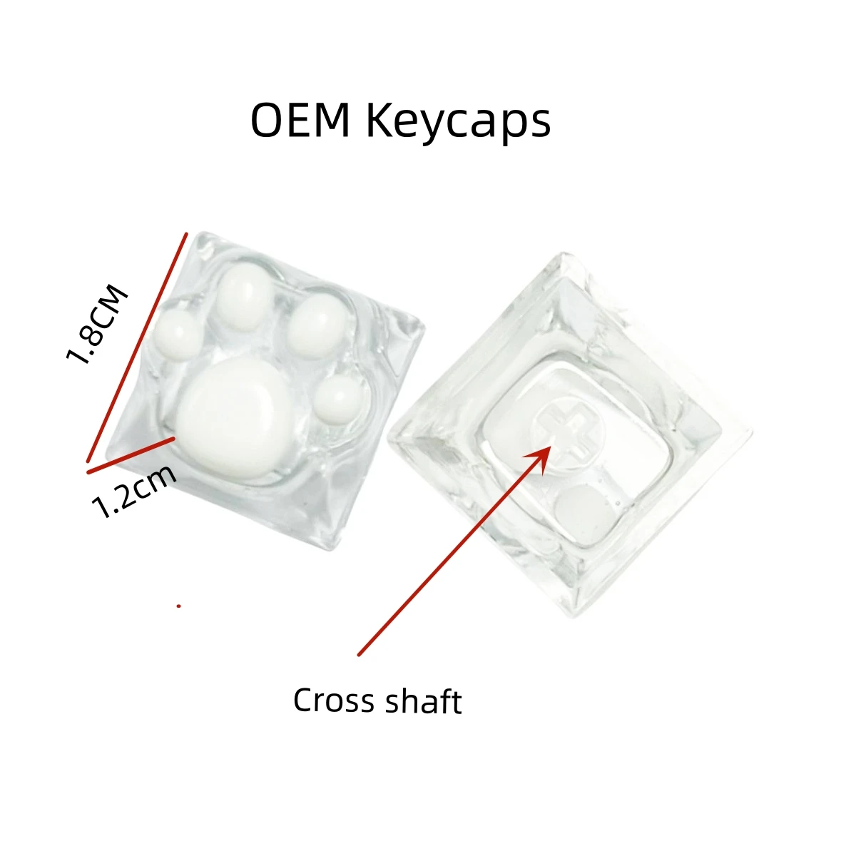 4pcs Handmade Translucent White Black Cat Claw Resin Keycaps Epoxy Glue Mechanical Keyboard Unique Personality Custom Keycap