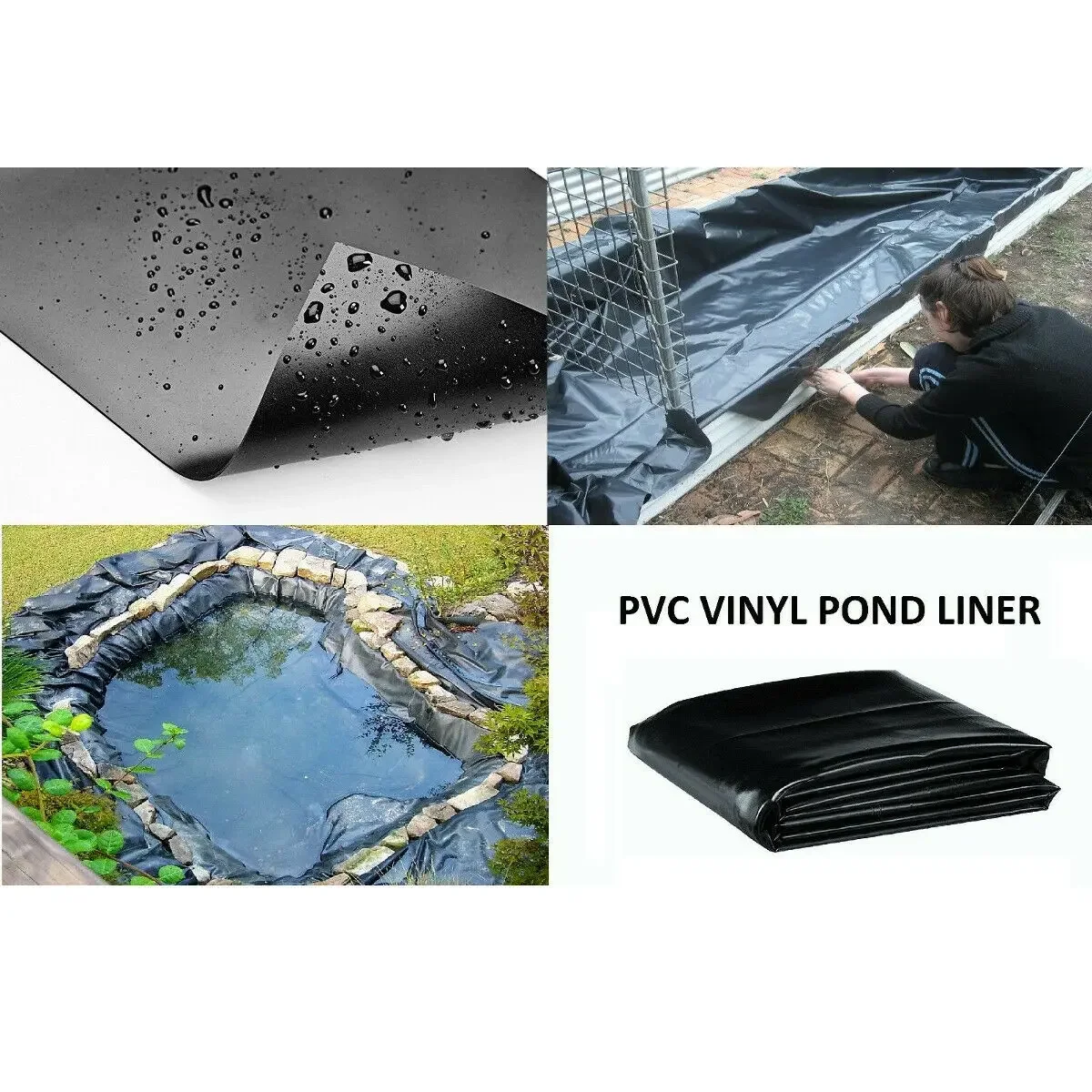 

Waterproof 5x10ft HDPE Pool fish pond liners Outdoor Fish Pond Liner Cloth Gardens Pools PVC Membrane Reinforced Landscaping