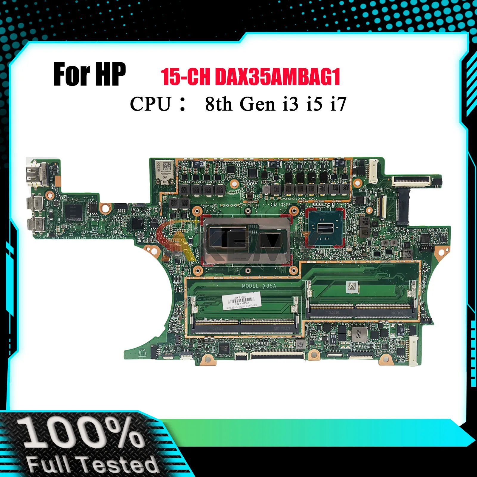 

DAX35AMBAG1 Laptop Motherboard For HP Spectre 15-CH With i7 CPU DDR4 L15574-601 L15574-001 100% Fully Tested