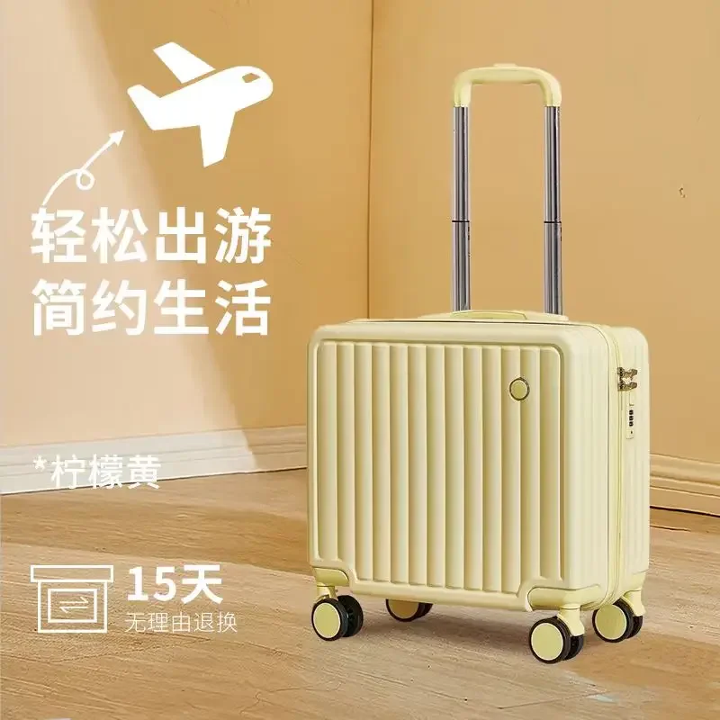 Small fresh 18 "airline cute trolley box passcode box travel luggage-free suitcase for men and women