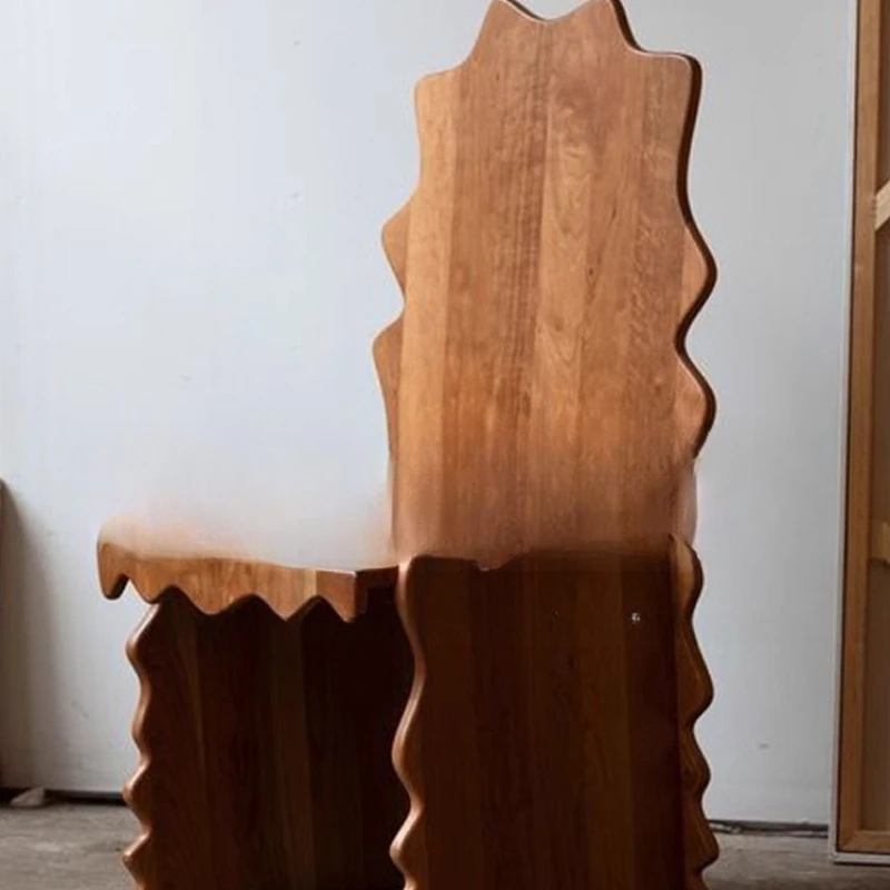 

Medieval solid wood dining creative wave high back retro decorative study