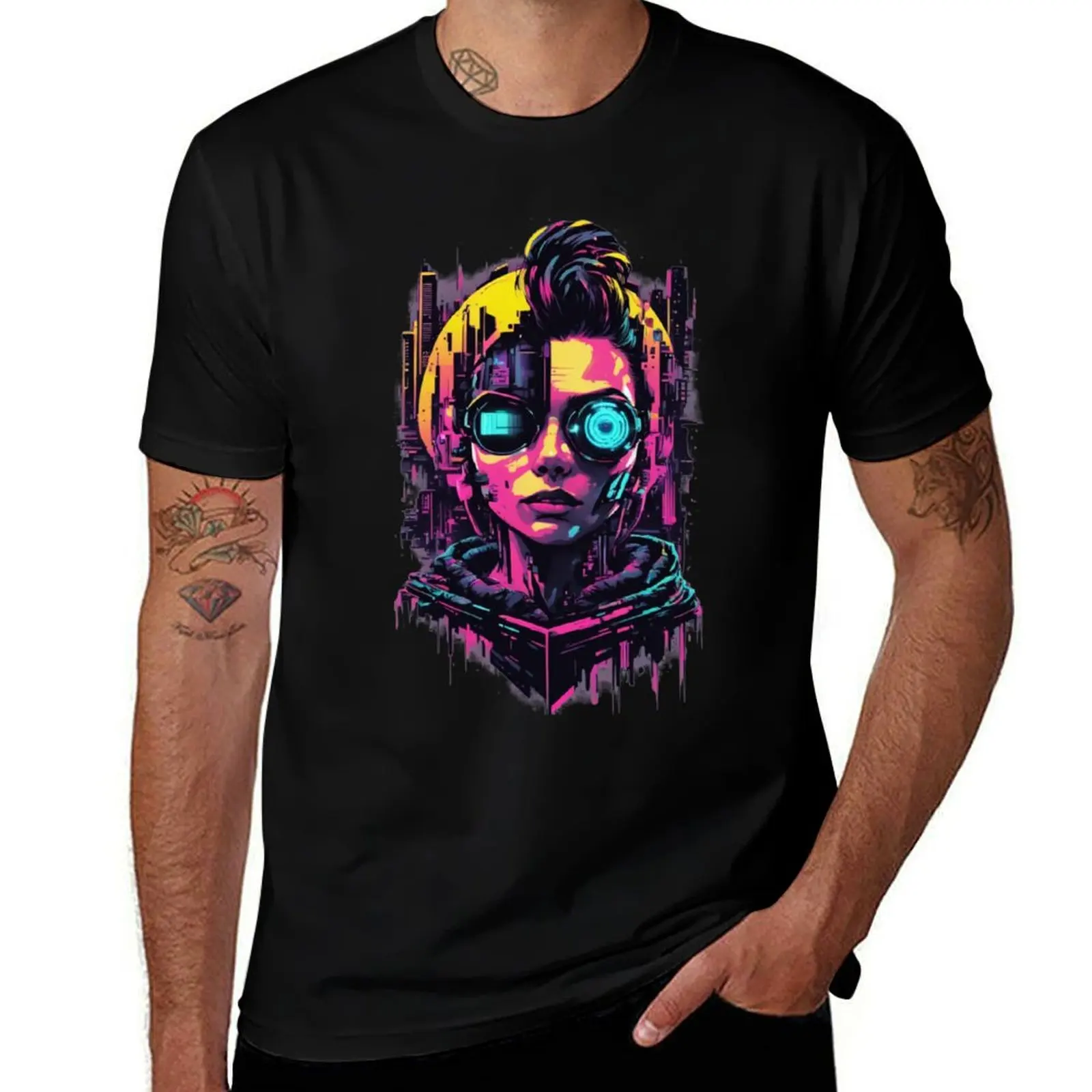 

Cyborg Cyberpunk Women T-Shirt funny gifts kawaii clothes anime mens designer clothes