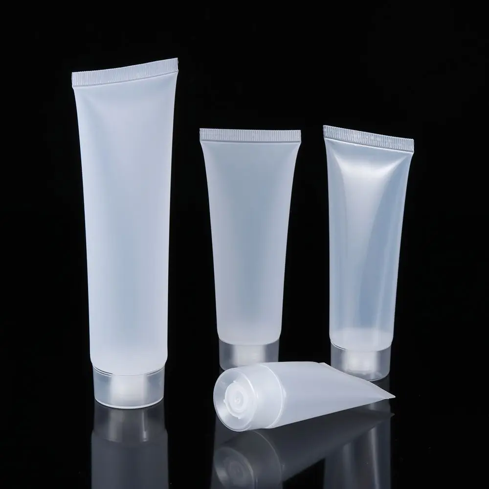 2PCS Matte/Clear Squeeze Containers Empty Lotion Packing Cream Tube Shampoo Holder Refillable Bottle