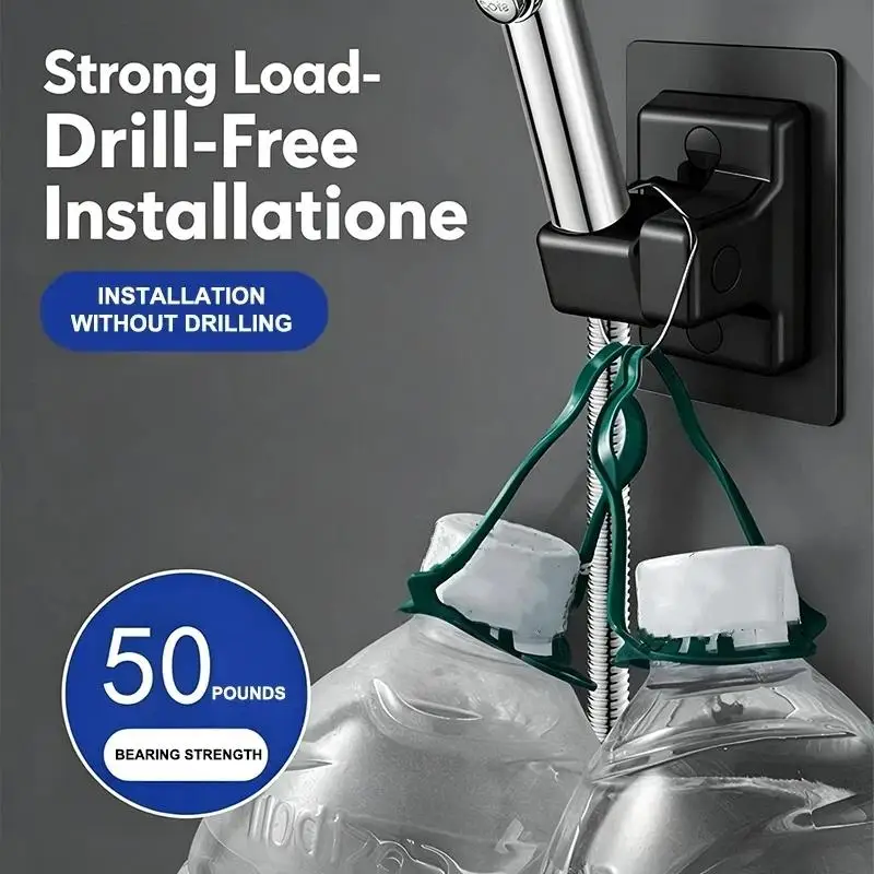 1Pcs No Drill Shower Head Holder Self Adhesive Adjustable Wall Mount Bracket Waterproof Bathroom Handheld Shower Accessory