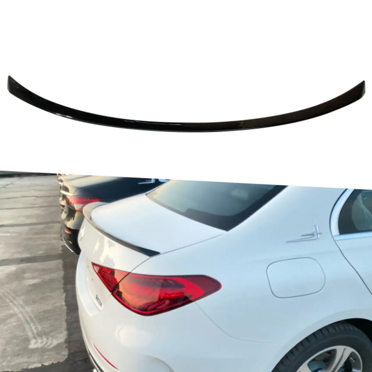 Glossy Black Spoiler Wing For 2022-2024 Mercedes Benz C-Class W206 AMG Tail Wing Adhesive Spoiler Car Accessories