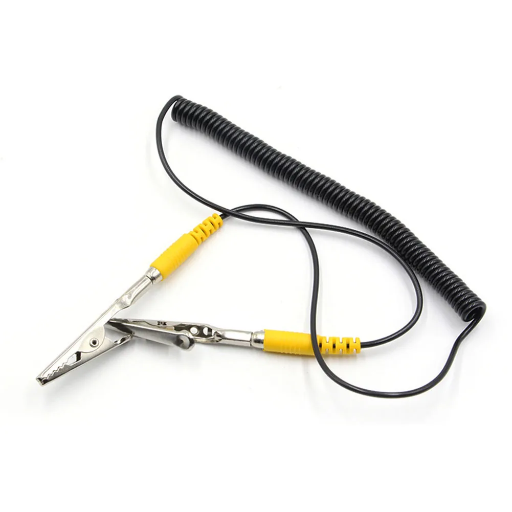 PVC Antistatic Doubleheaded Crocodile Clip Wire 1 8m Cable with Resistor for Electrostatic Discharge Protection