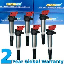 6 Performance ignition coils for BMW E46 E60 E82 E83 E84 E85 E90 E91 E92 coil pack 530i 535i 550i 650i 740i 750i 760i X5 X6 M5