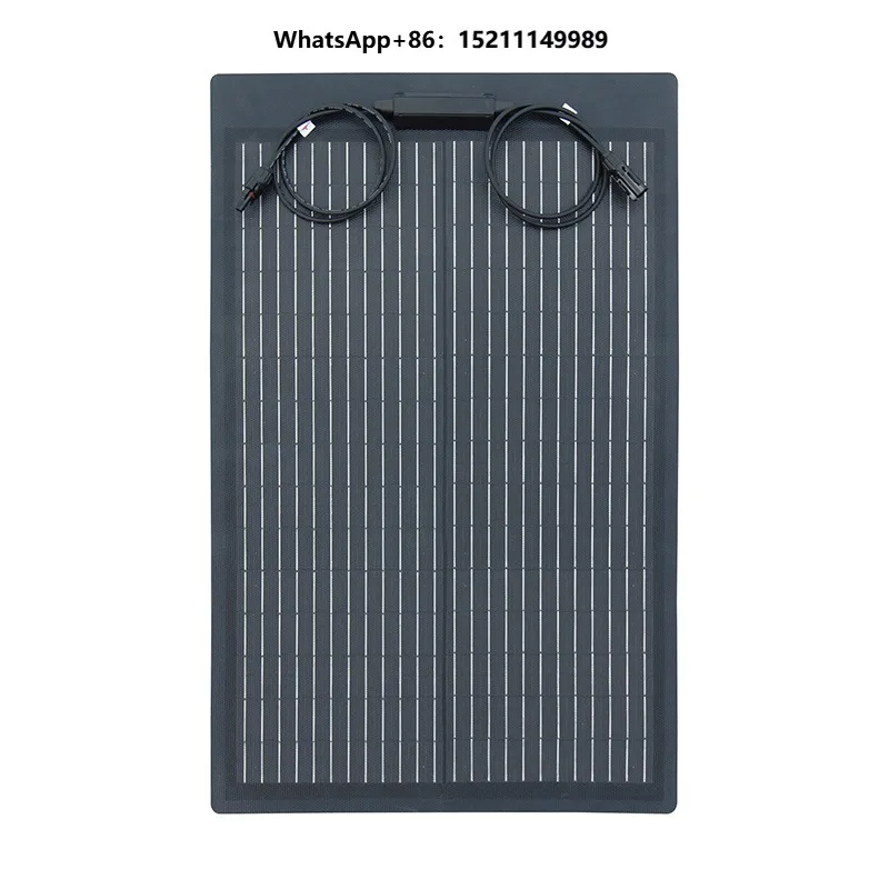 50W Monocrystalline Silicon Flexible Frameless Full Black Photovoltaic Solar Panel for Balcony RV Boat