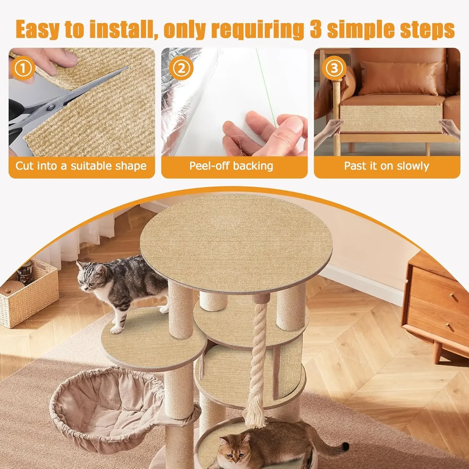 Self-Adhesive Cat Scratching Mat 2