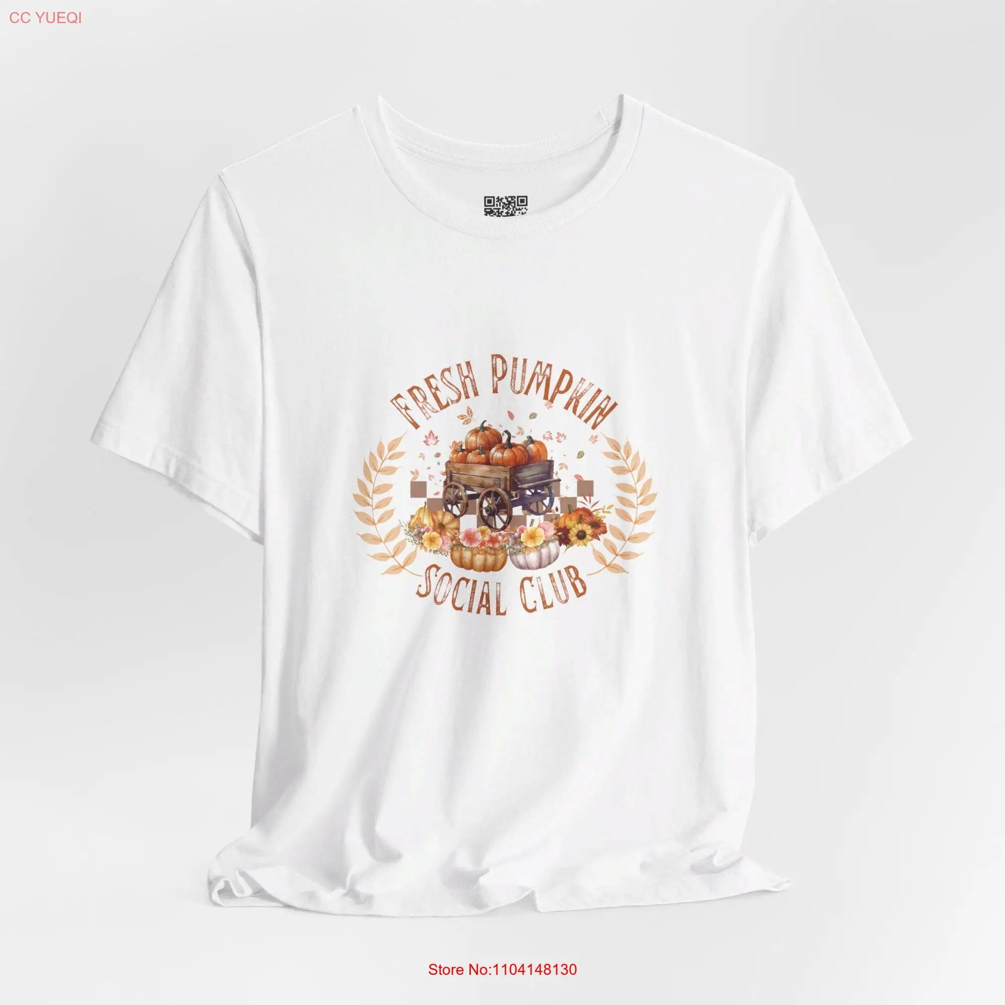 Fresh Pumpkin Social Club T shirt Fall Lovers Leaves Autumn Spice Season Wildflower long or short sleeves