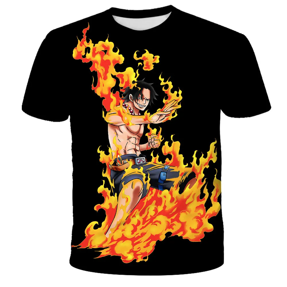 

2025-26 New Japanese Anime One Piece Themed 3D Printed T-Shirts, Cartoon Style Tops, Classic One Piece Boy Pattern Casual Tees