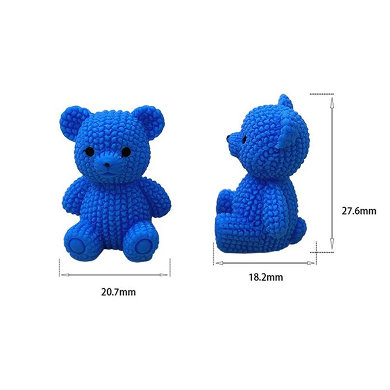 1PC miniature di orso di simulazione stereo in tinta unita orso seduto ornamento creativo decorazione del desktop gioielli fai da te animale carino