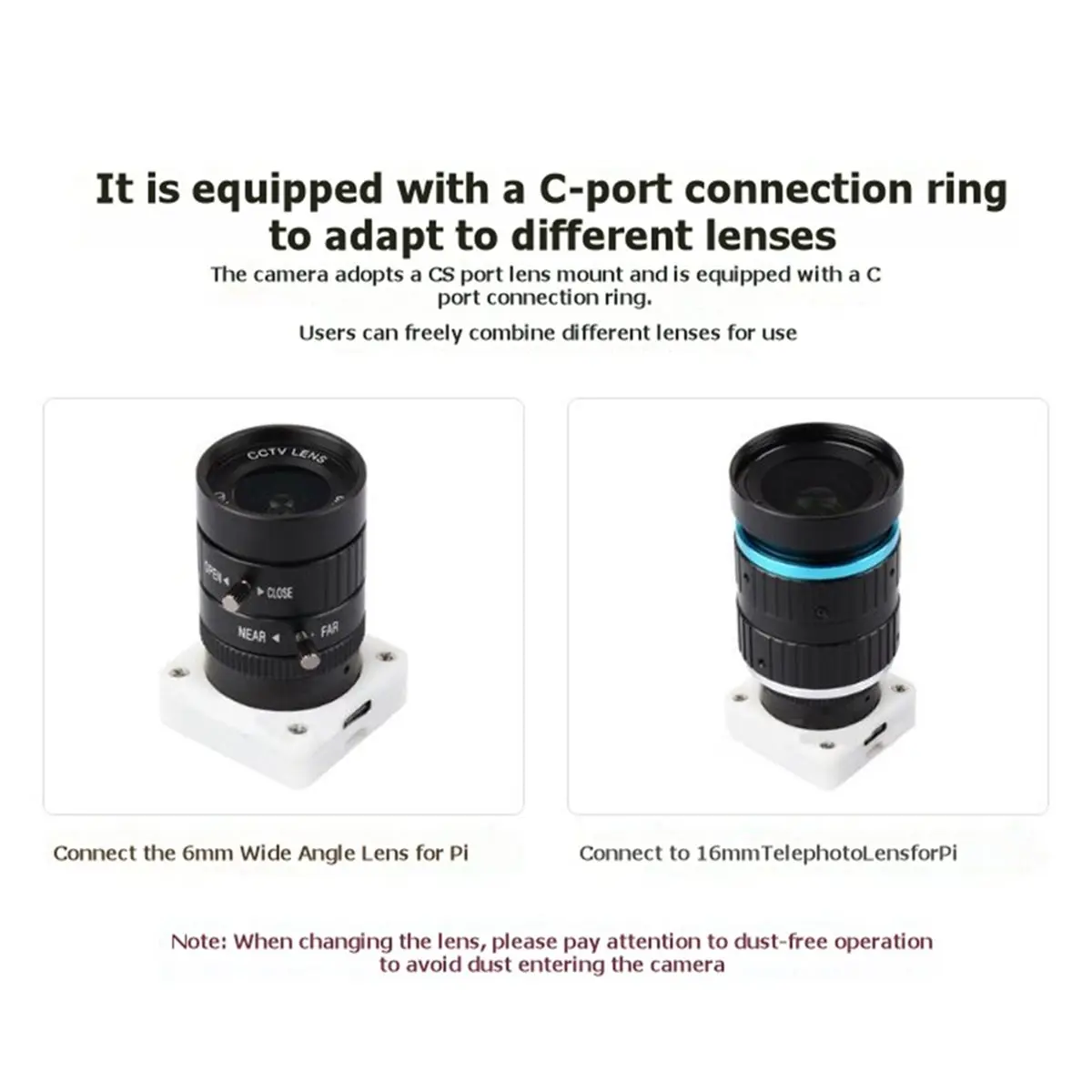 IMX577 12MP USB Camera Module(B) 3840x3024 Resolution Compatible with C/-Mount Lenses USB2.0 Plug and Play
