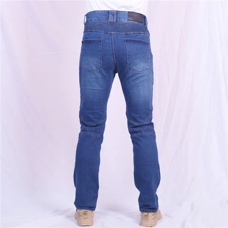 Unisex Four Seasons Cycling Classic Denim Jeans Summer Riding Motorcycle Touring Daily Elasticity Protection Straight-Leg Jeans