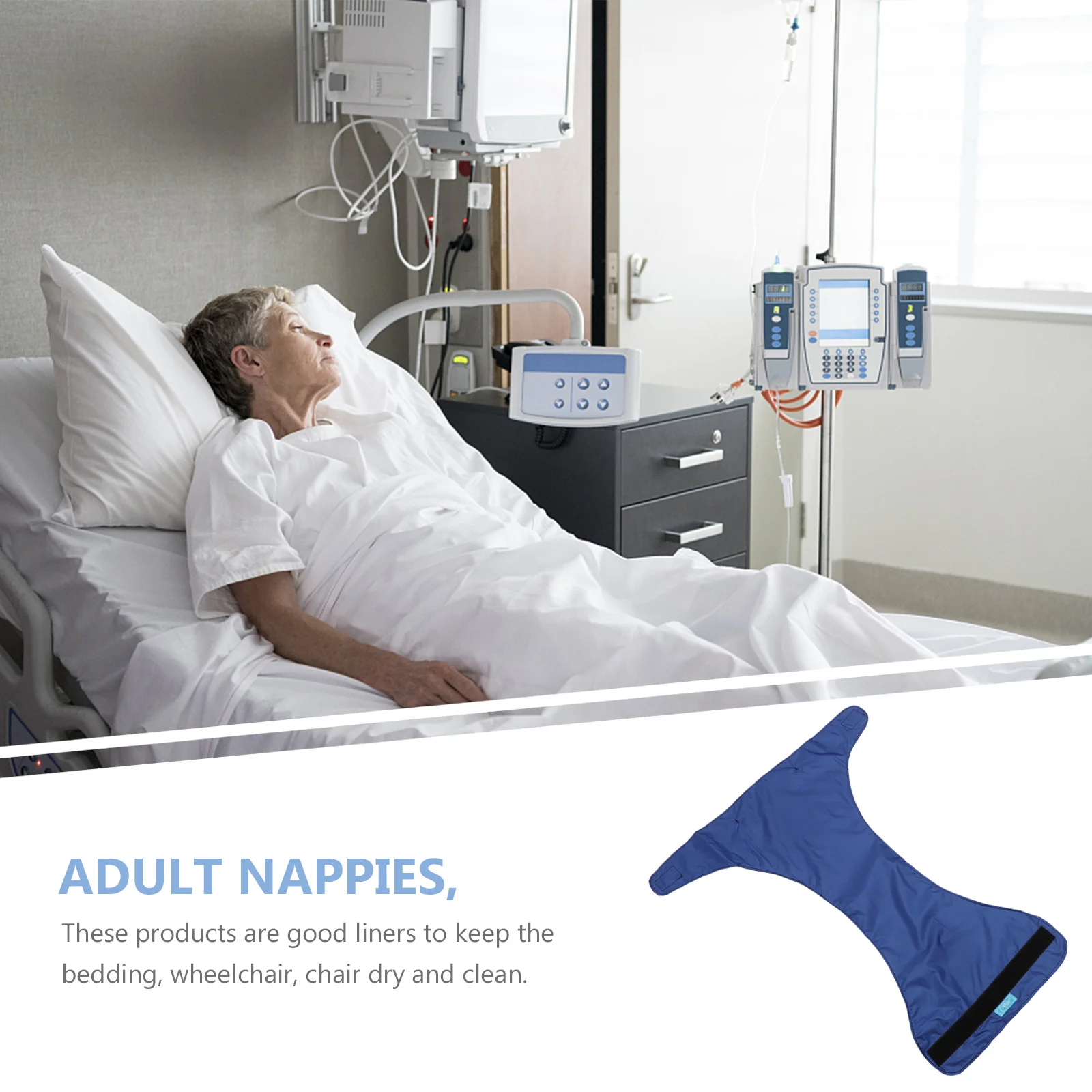 2Pcs Leakproof Adult Nappies Reusable Cloth Diapers Adjustable Washable Waterproof Elderly Incontinence Adult Nappies