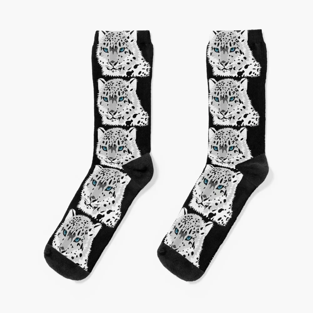 Blue Eyed Snow Leopard Socks luxe new year Antiskid soccer bright garter Socks Woman Men's