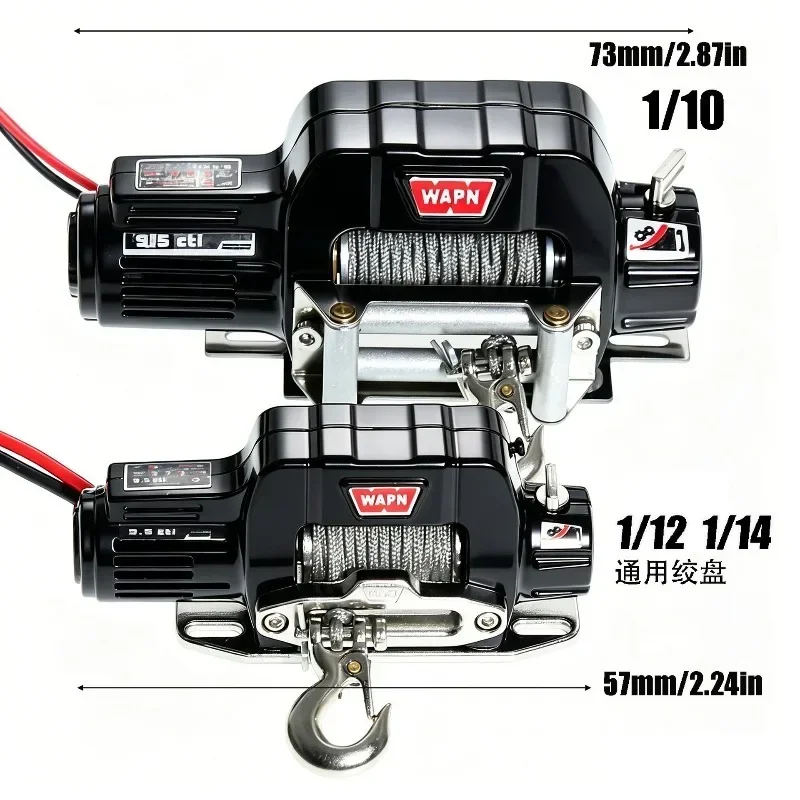 1/12 Scale 1/14 RC Climbing Car Universal for Meijiaxin H12 Bull Naughty Dragon LC80 Remote Control Metal Winch
