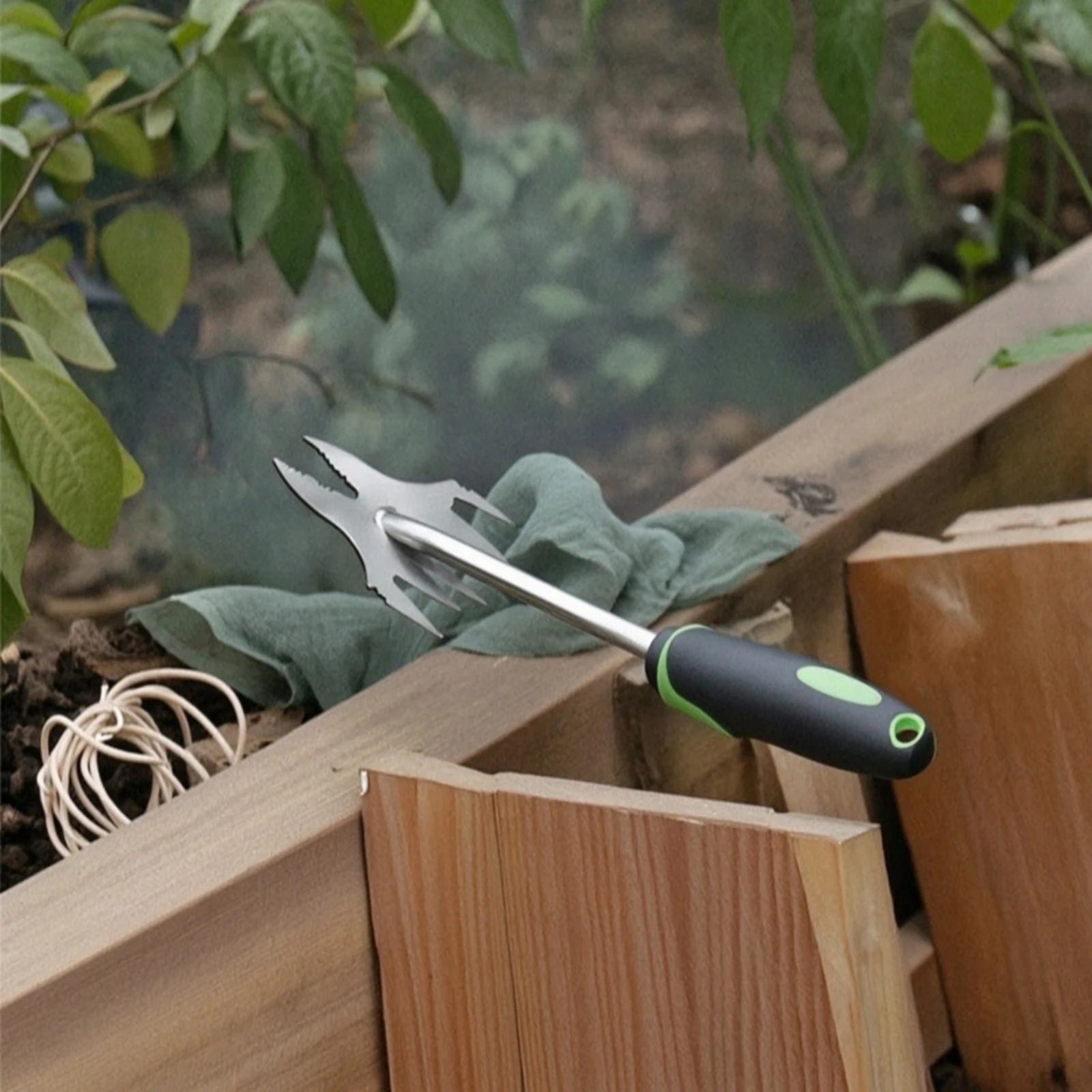 Garden Weeding Tool Rust-Resistant Hand Weeder Weeder with Serrated Blade Sturdy Lightweight for Gardeners, Raised Beds