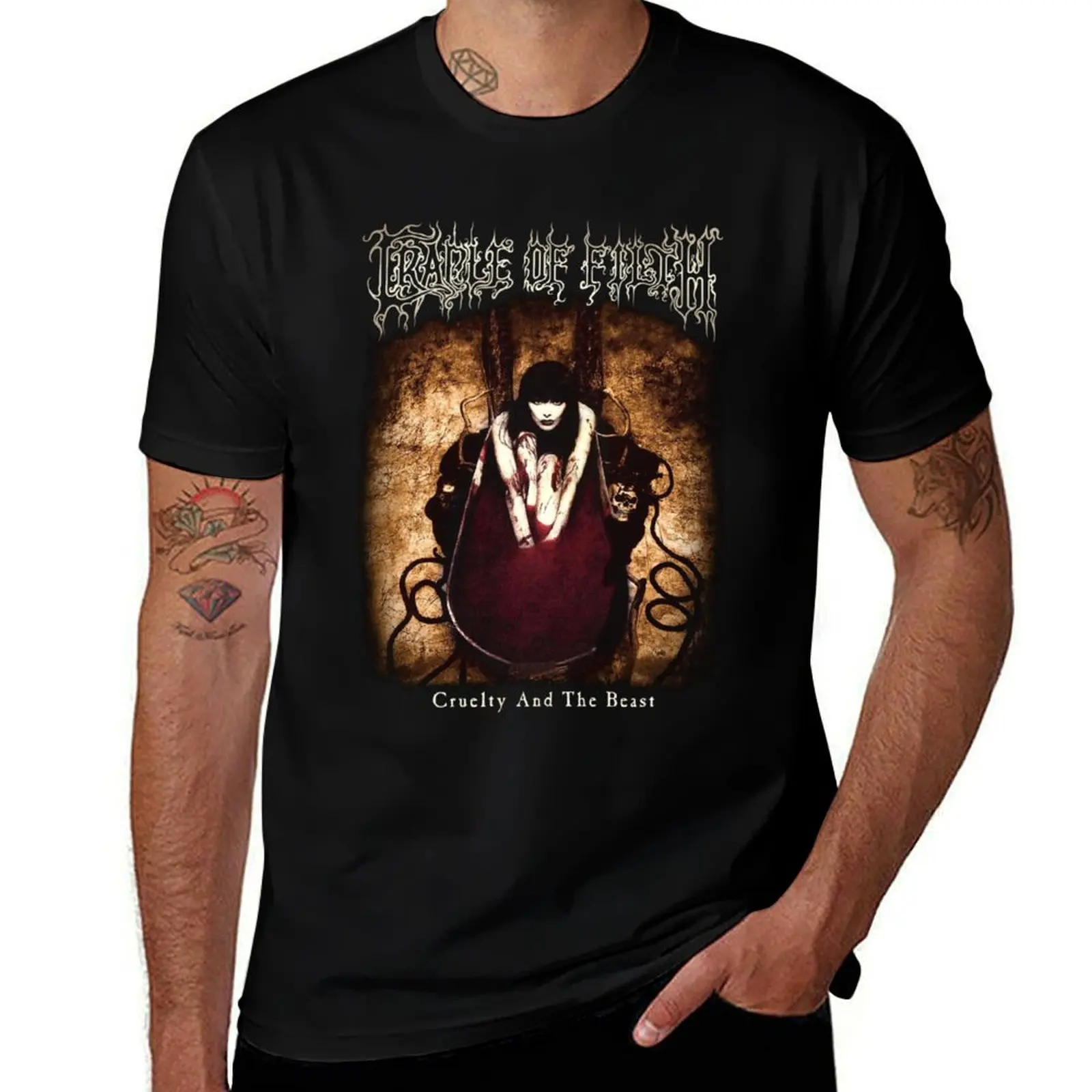 Cruelty And The Beast - T-shirt classique symphonique de style old school en black metal, T-shirt sportif décontracté à séchage rapide