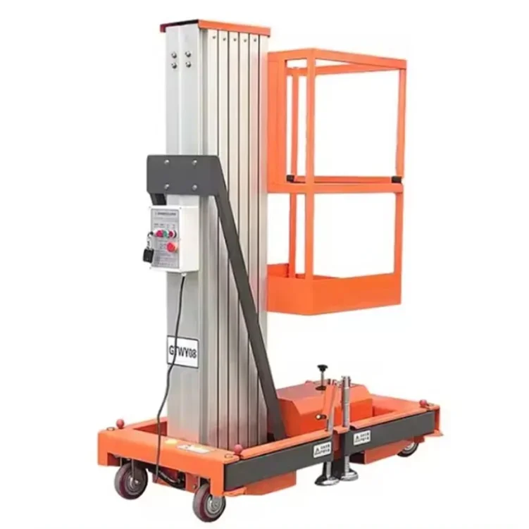 telescopic portable lifter straight mast vertical lift aerial work platform hydraulic lifting platform