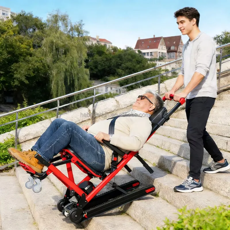 High Strength Meical Carbon Steel Easy Climbing Electric Wheelchair Evacuation Stair Trolley Stretcher for Climbing Stairs
