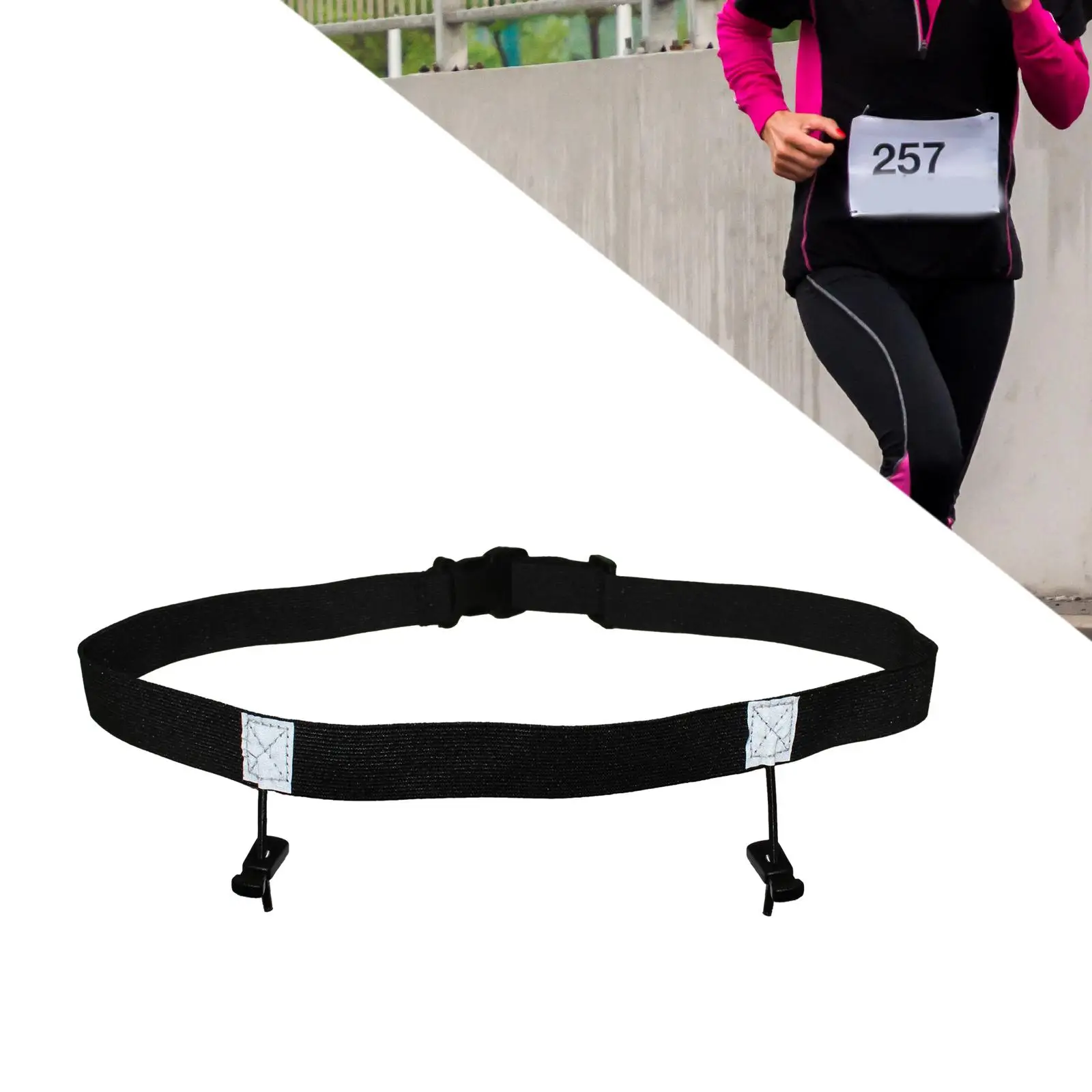 

Cycling Bib Belt Running Belt Reflective Waist Bag Bib Holder Day Belt Runner