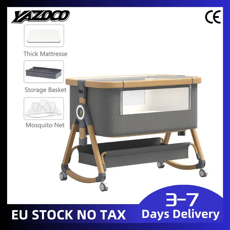 Elegante Cuna Multifuncional para Bebé 2026, Plegable y Ajustable en Altura con Diseño de Unión Segura, Cuna Móvil Portátil para Junto a la Cama, Cama Multifuncional para Dormir Bebés, Perfecta para Recién Nacidos en Casa, Dormitorio y Viajes Diarios