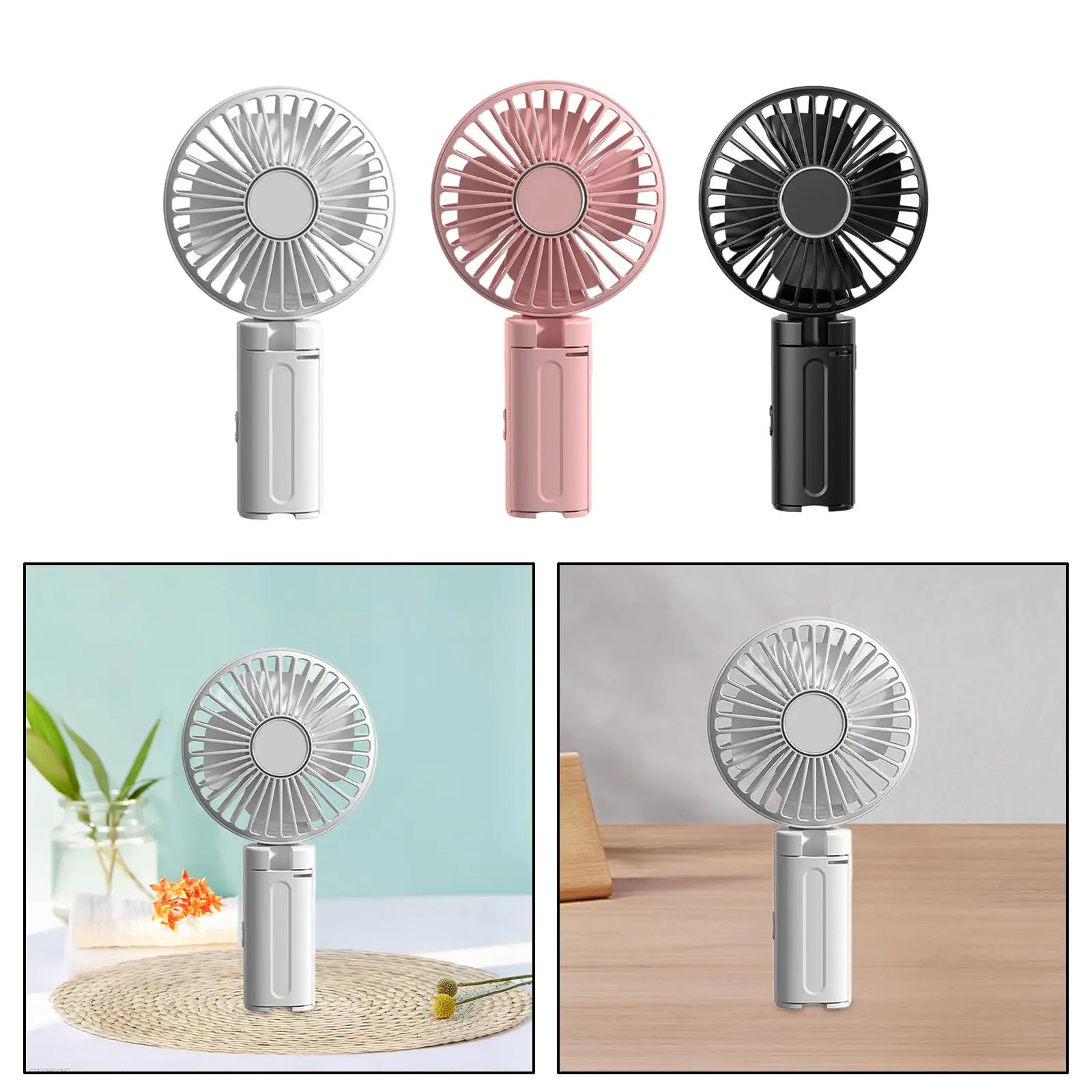 Ventilador de Clip con ángulo ajustable, Mini ventilador de refrigeración pequeño, plegable, silencioso, portátil, 3 velocidades, para oficina, coche al aire libre