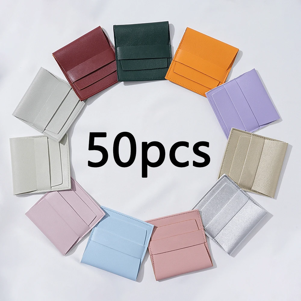 50/10/1pcs Jewelry Packaging Bag PU Leather Jewelry Pouch for Ring Earring Necklace Pendant Wedding Favors Gift Organizer