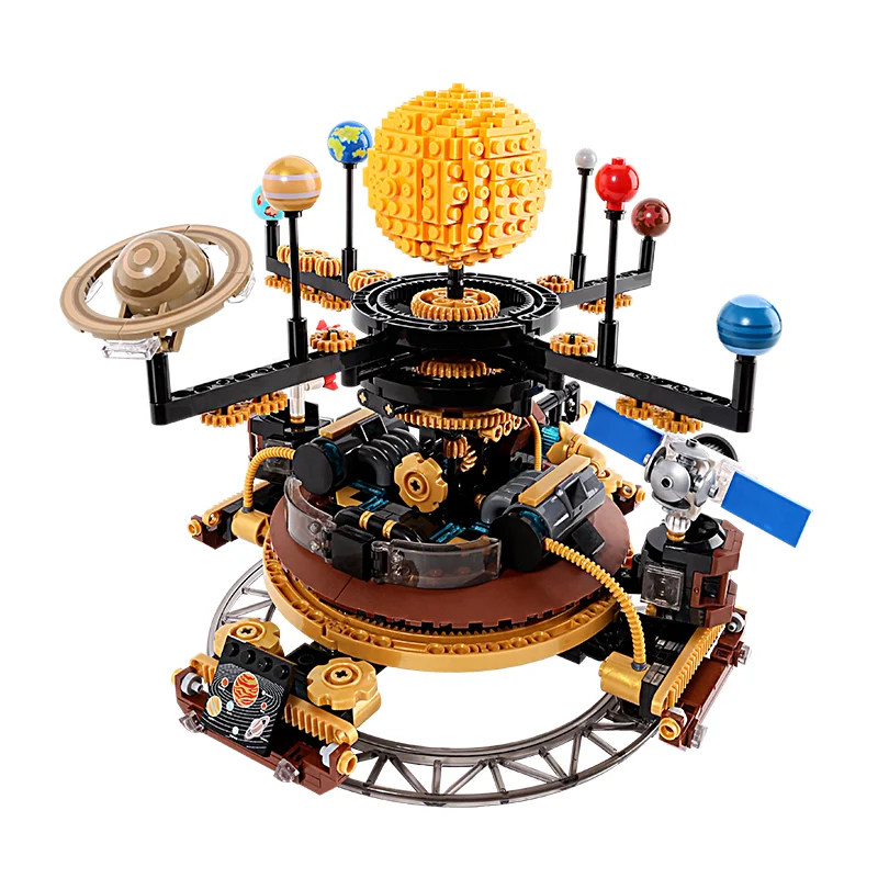 

946PCS Electric Solar System Planetarium Creative Toy Ornament Model Assembly Puzzle Toy Building Blocks Christmas Birthday Gift