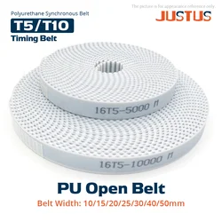 T5/T10 Type High Quality PU Open Belt Width 10/15/20/25/30/40/50mm Timing Polyurethane Transmission Belt For 3DPrinters Etc
