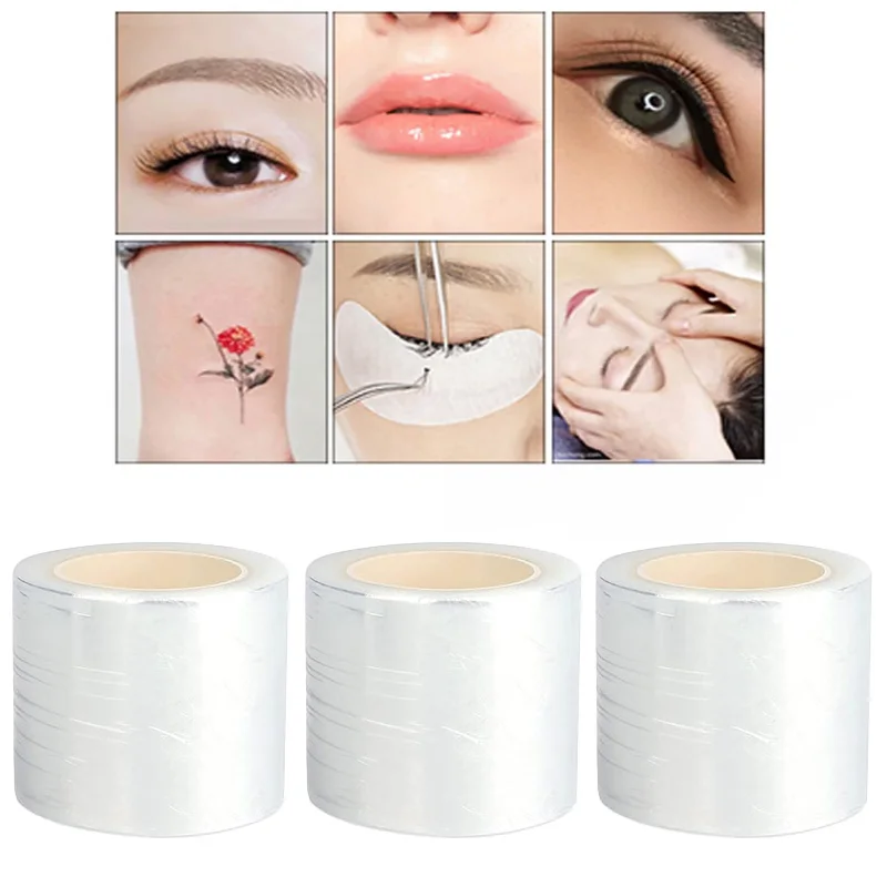 5 rolls Disposable Eyebrow Tattoo Plastic Wrap Preservative Film Lips Permanent Makeup Cling Wrap Cover Tape