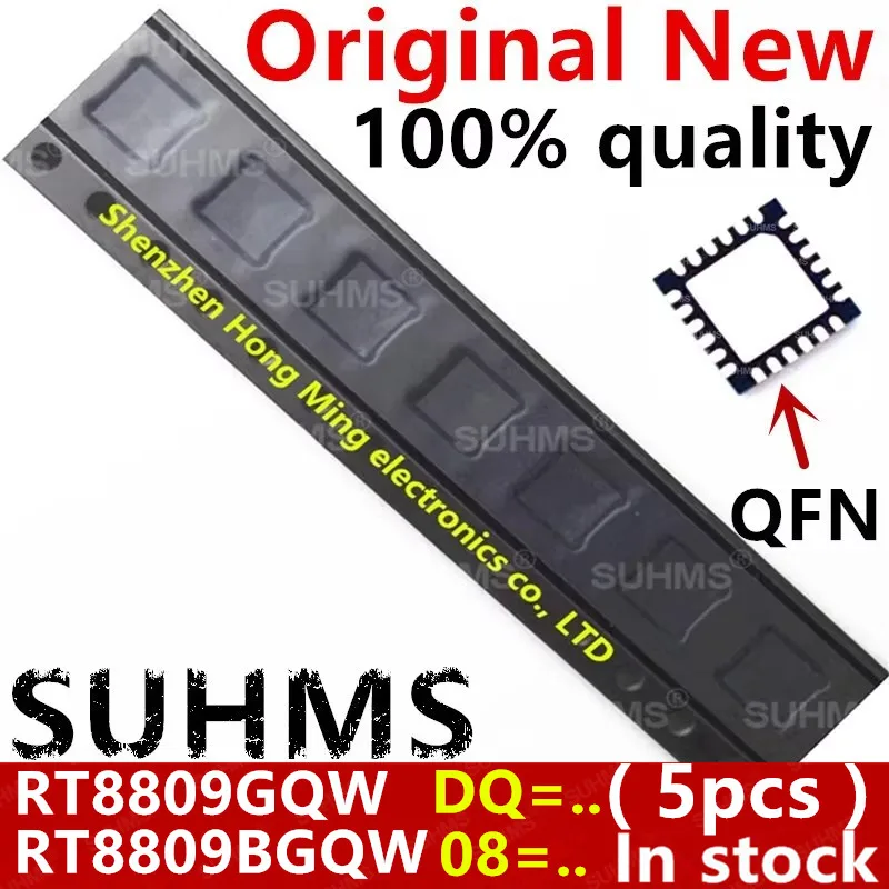 (5piece)100% New RT8809GQW RT8809 For Code: DQ=..  RT8809B RT8809BGQW (08 EE 08=EE 08=EF 08= .. ) QFN-24 Chipset