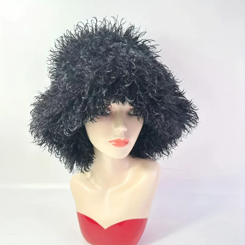 

Новая женская зимняя шапка из плюша из искусственного меха - ярко-розовая шапка с защитой ушей в стиле бассейна, регулируемая застежка на шнурке