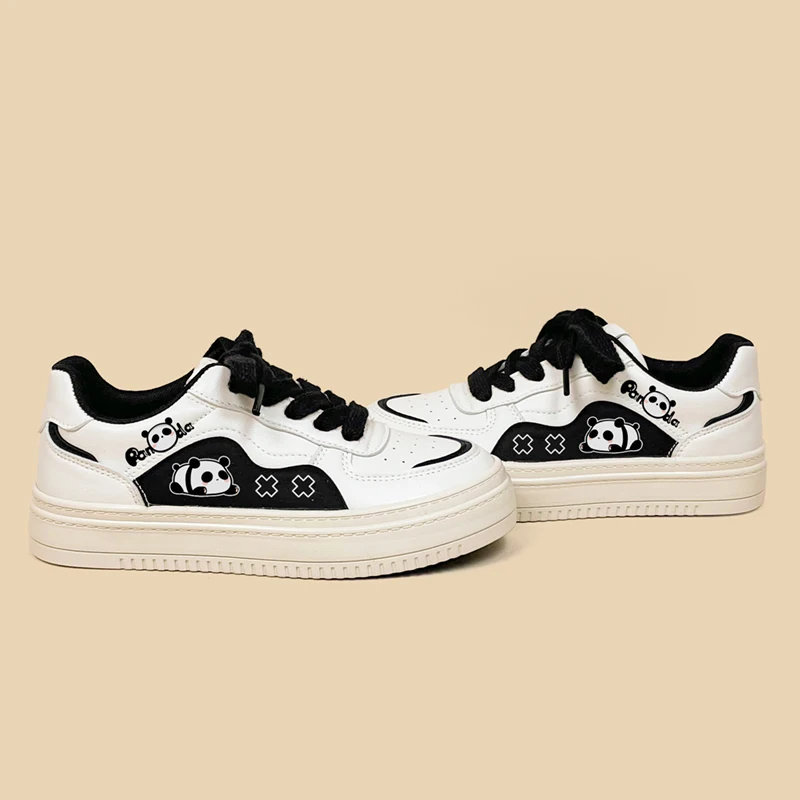 Amy and Michael Cute Anime Panda Shoes Lovely Girls Students Casual Sports Sneakers Women Tennis Female Skate Board Shoes