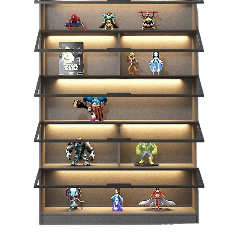Light luxury figure cabinet model display cabinet, transparent door glass dust-proof storage solid wood cabinet