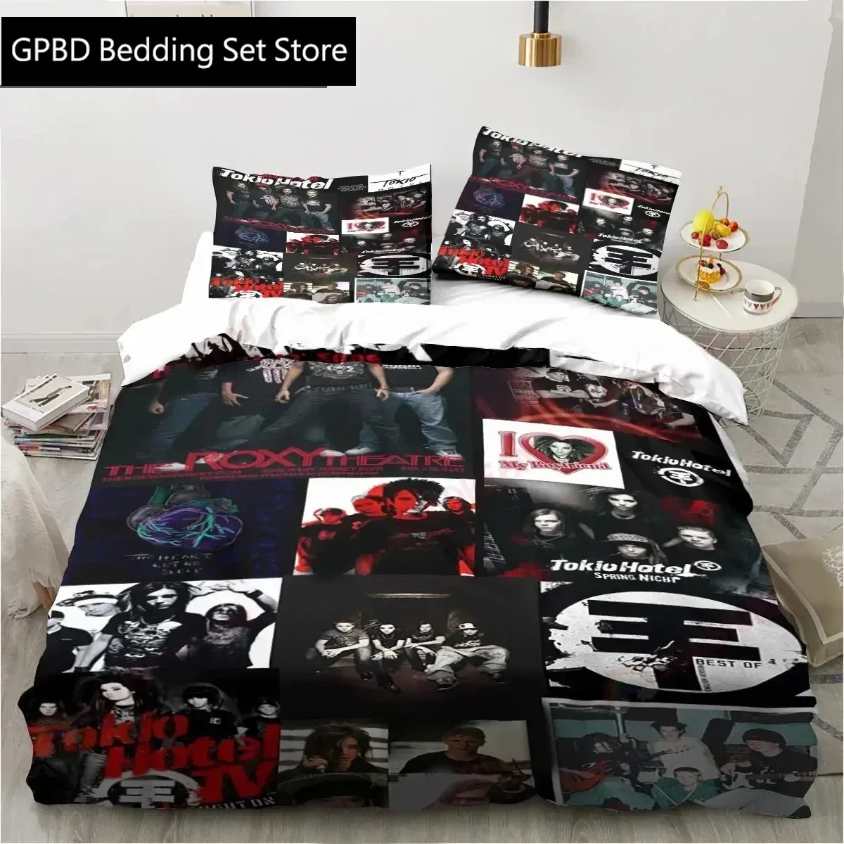 3D Print Tokio Hotel Bedding Set Boys Girls Twin Queen King Size Duvet Cover Pillowcase Bed boys Adult Home Textileextile