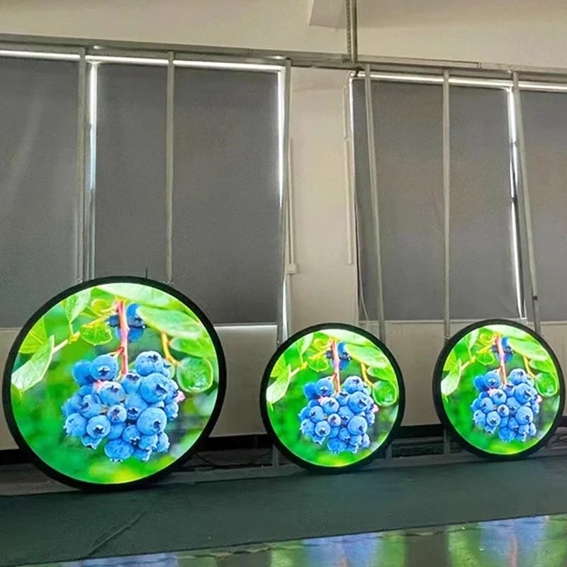 Écran d'affichage vidéo LED rond d'intérieur gris élevé P2.5, écran d'affichage rond plat simple face pour mur LED