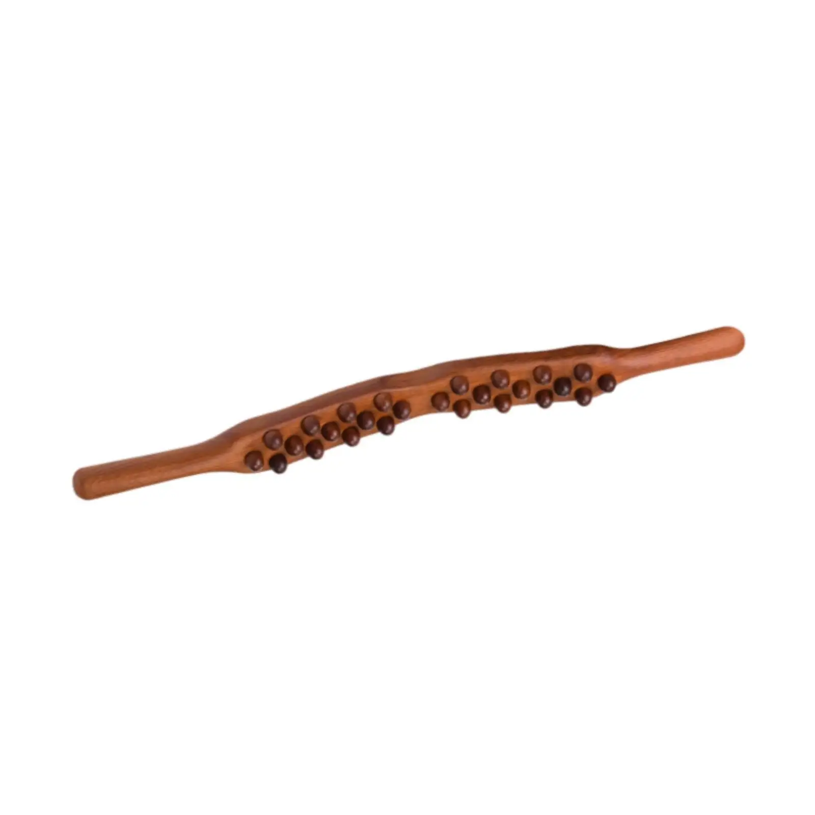 

Wooden Massager Stick Lightweight Manual with 26 Beads for Neck Back Leg