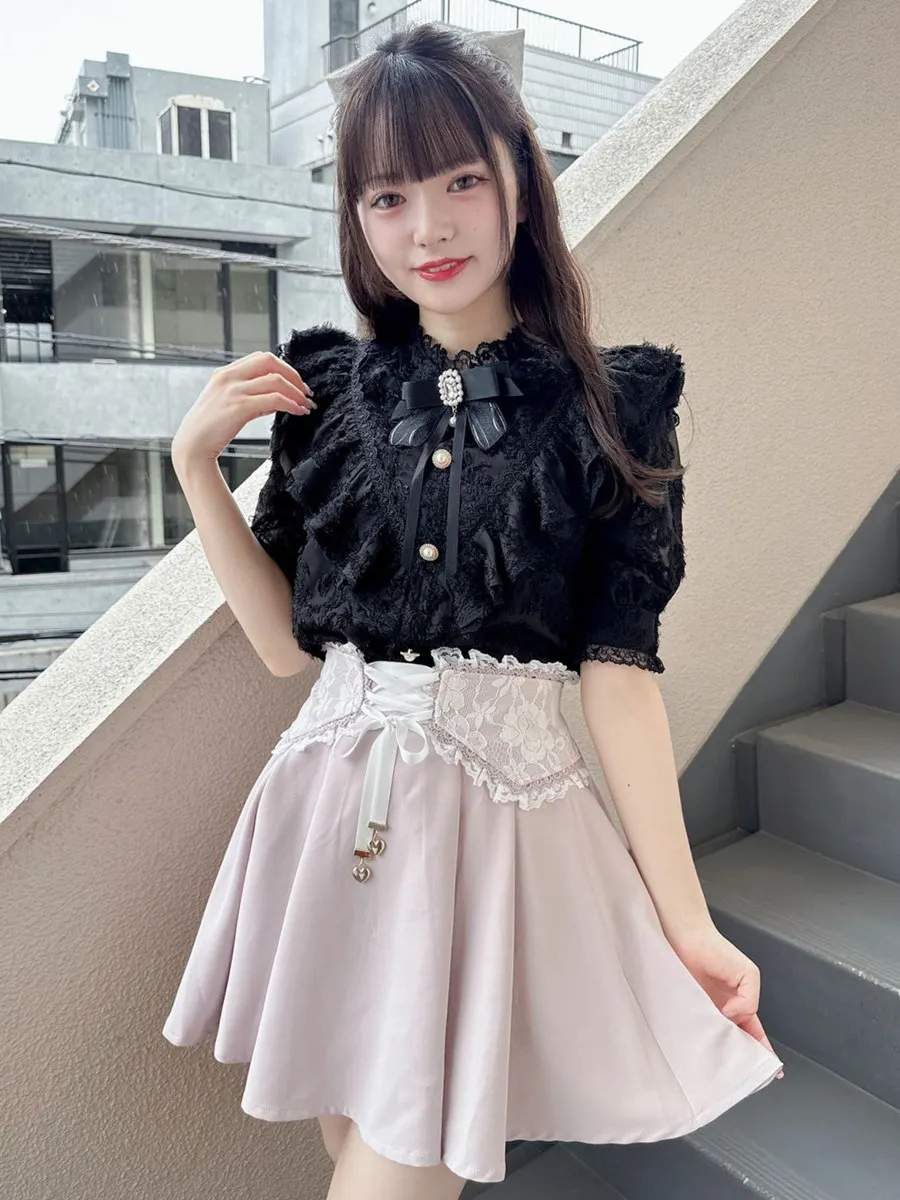 Japanese Style Rojita Lolita Shirt Girl 2023 New Summer New Short Sleeve Top Feather Bow Fashion Elegant V-neck Blouse Female