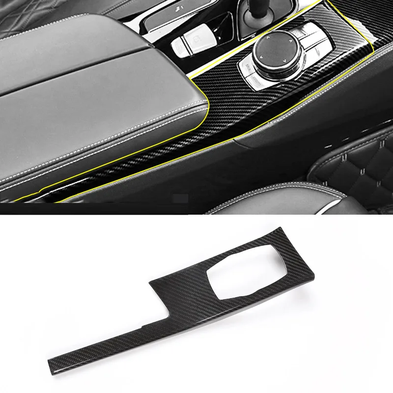 

Real Carbon Fiber Car Central Control Mode Protection Plate Trim For BMW 5 Series G30 2017 2018 Car Accessories LHD