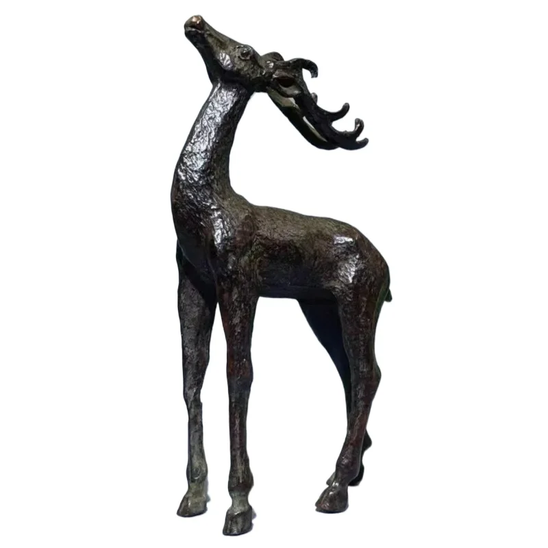 Mascota de Ciervo Retro Antigua con la Frase 'Contigo Estoy Todo el Tiempo', Decoración para Escritorio, Decoración para Sala de Estar