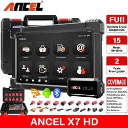 ANCEL X7 HD Heavy Duty Truck OBD2 Automotive Scanner Full System 12V 24V Oil D-P-F Regen ECU Reset OBD2 Truck Diagnostic Tools ﻿